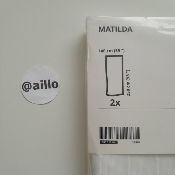 IKEA MATILDA Sheer curtains, 1 pair, white 55x98 " - Picture 9 of 13